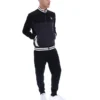 Schwarze „Tie Breaker“-Jacke mit Trichterkragen