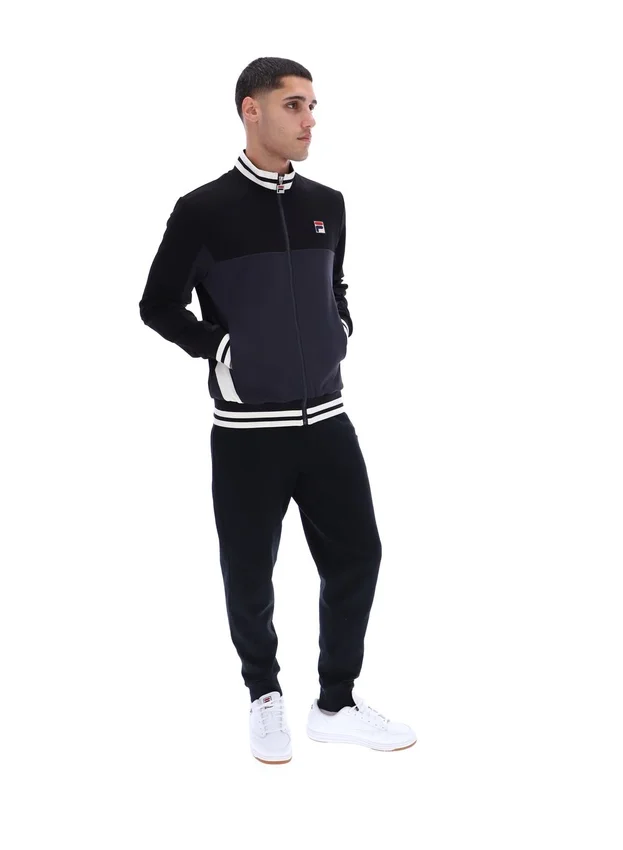 Schwarze „Tie Breaker“-Jacke mit Trichterkragen