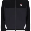 Schwarze „Tie Breaker“-Jacke mit Trichterkragen