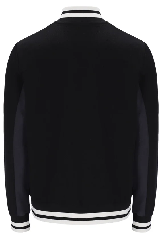 Schwarze „Tie Breaker“-Jacke mit Trichterkragen