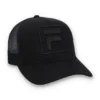 Schwarze Turo Large F-Box Tonal bestickte Wildleder-Kappe mit Mesh-Rückseite