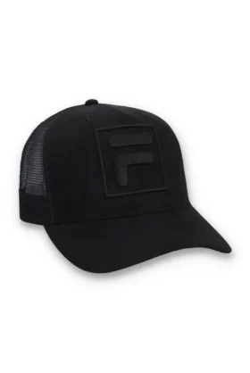 Schwarze Turo Large F-Box Tonal bestickte Wildleder-Kappe mit Mesh-Rückseite