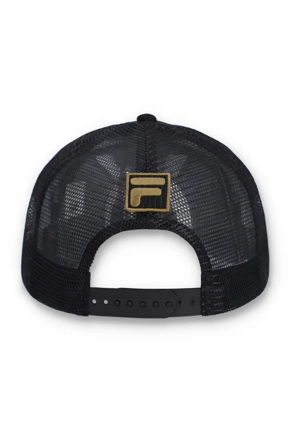 Schwarze Turo Large F-Box Tonal bestickte Wildleder-Kappe mit Mesh-Rückseite