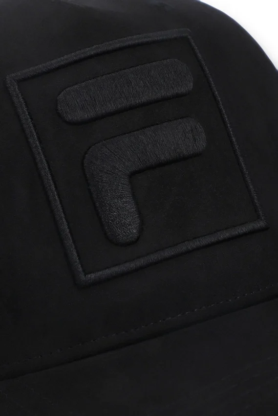 Schwarze Turo Large F-Box Tonal bestickte Wildleder-Kappe mit Mesh-Rückseite