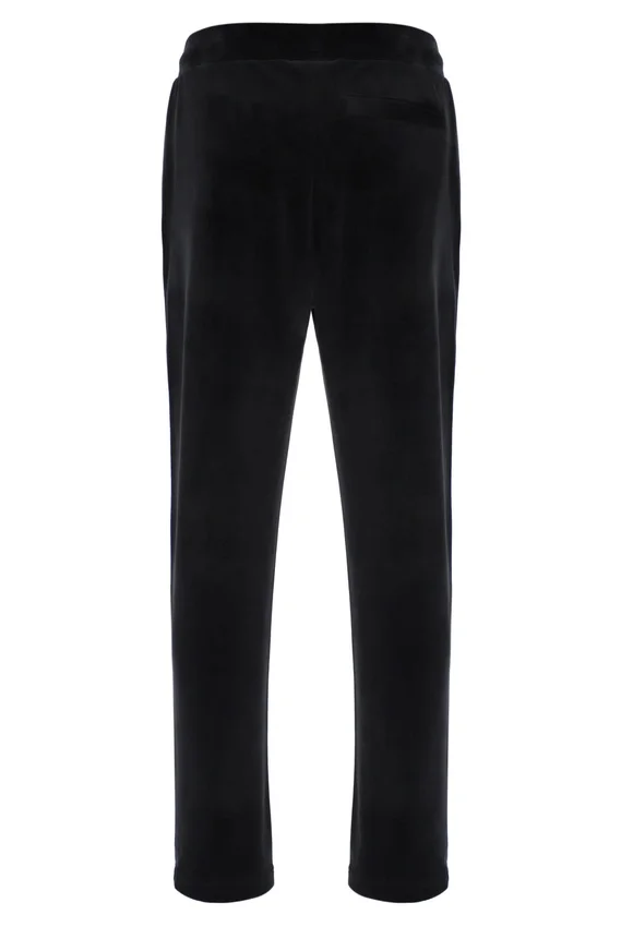 Schwarze Wella-Velourshose mit geradem Bein