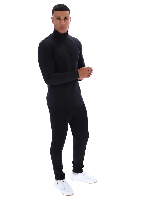 Schwarzer 19th Classic Rollkragenpullover