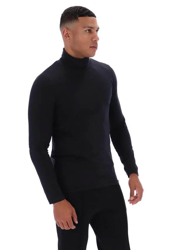 Schwarzer 19th Classic Rollkragenpullover
