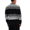 Schwarzer gestreifter Connor-Strickpullover mit Rundhalsausschnitt