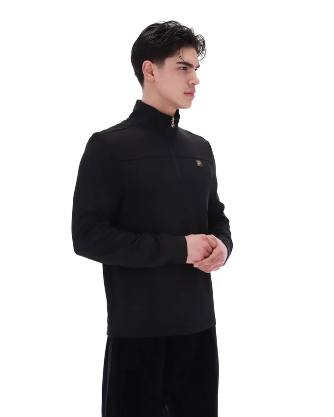 Schwarzer Hogan 1/4-Reißverschluss-Pullover