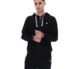 Schwarzer Tenconi-Kapuzenpullover mit Reißverschluss
