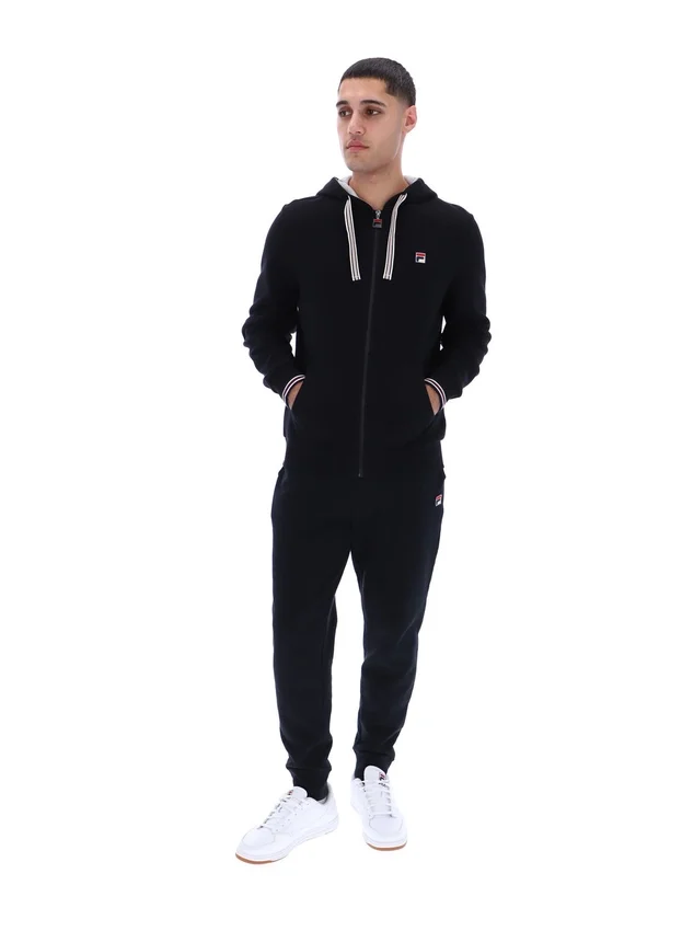 Schwarzer Tenconi-Kapuzenpullover mit Reißverschluss