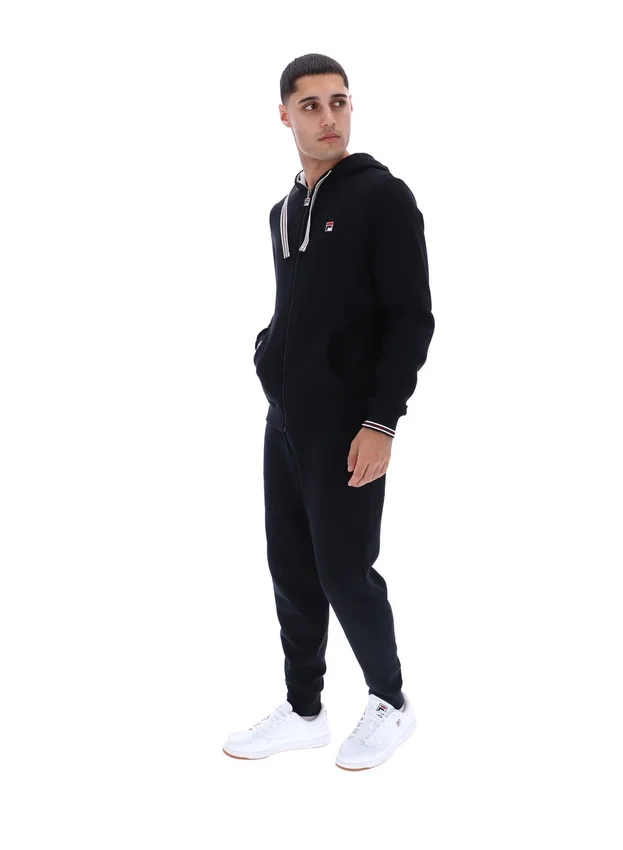 Schwarzer Tenconi-Kapuzenpullover mit Reißverschluss