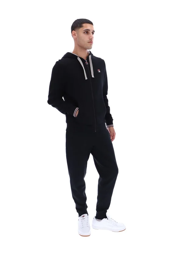 Schwarzer Tenconi-Kapuzenpullover mit Reißverschluss