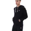 Schwarzer Tenconi-Kapuzenpullover mit Reißverschluss
