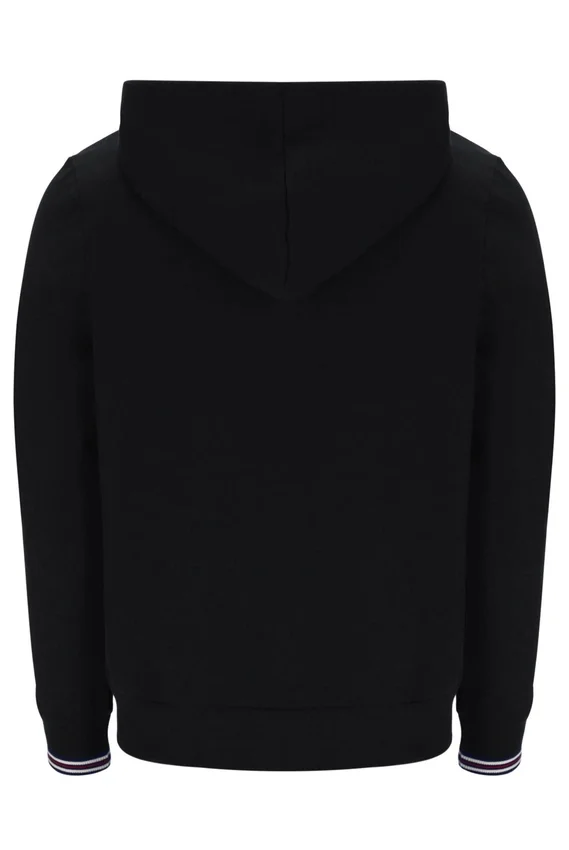 Schwarzer Tenconi-Kapuzenpullover mit Reißverschluss