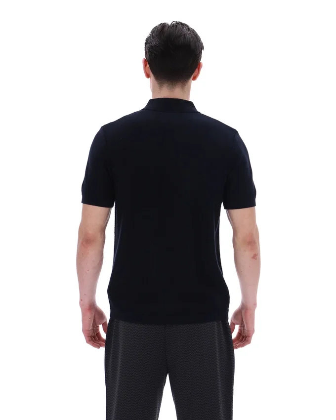 Schwarzes Barns Strick-Polo