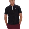 Schwarzes BB1 Classic Vintage gestreiftes Polohemd