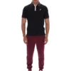 Schwarzes BB1 Classic Vintage gestreiftes Polohemd