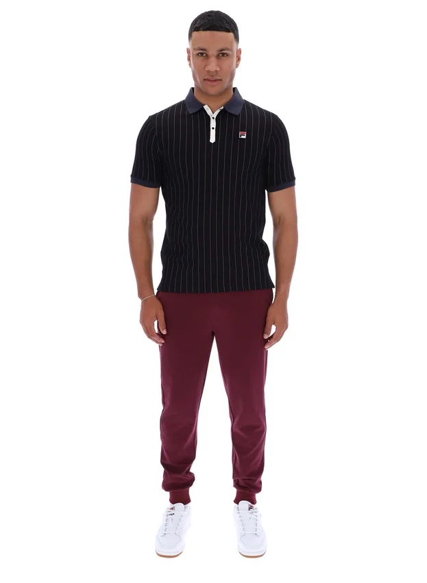 Schwarzes BB1 Classic Vintage gestreiftes Polohemd
