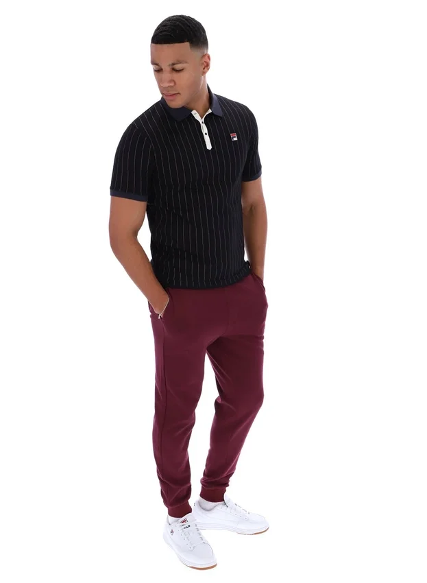 Schwarzes BB1 Classic Vintage gestreiftes Polohemd