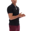 Schwarzes BB1 Classic Vintage gestreiftes Polohemd