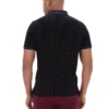 Schwarzes BB1 Classic Vintage gestreiftes Polohemd