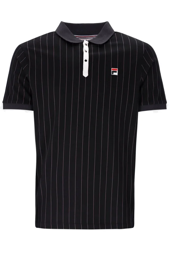 Schwarzes BB1 Classic Vintage gestreiftes Polohemd