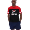 Schwarzes Damon Cut-and-Sew-T-Shirt