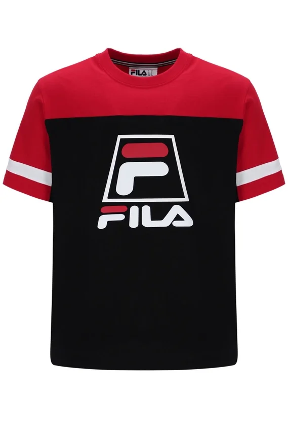 Schwarzes Damon Cut-and-Sew-T-Shirt
