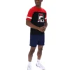 Schwarzes Damon Cut-and-Sew-T-Shirt