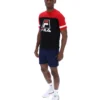 Schwarzes Damon Cut-and-Sew-T-Shirt