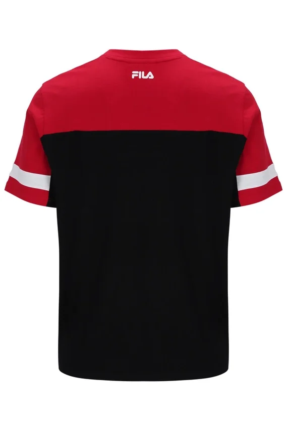 Schwarzes Damon Cut-and-Sew-T-Shirt