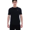 Schwarzes „Don“ T-Shirt aus strukturiertem Strick