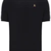 Schwarzes „Don“ T-Shirt aus strukturiertem Strick