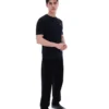 Schwarzes „Don“ T-Shirt aus strukturiertem Strick