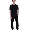 Schwarzes „Don“ T-Shirt aus strukturiertem Strick