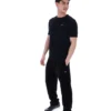 Schwarzes „Don“ T-Shirt aus strukturiertem Strick