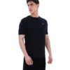 Schwarzes „Don“ T-Shirt aus strukturiertem Strick