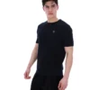 Schwarzes „Don“ T-Shirt aus strukturiertem Strick