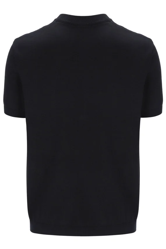 Schwarzes „Don“ T-Shirt aus strukturiertem Strick