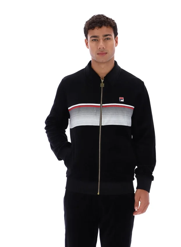 Schwarzes gestreiftes Malakai-Trainingsjacke