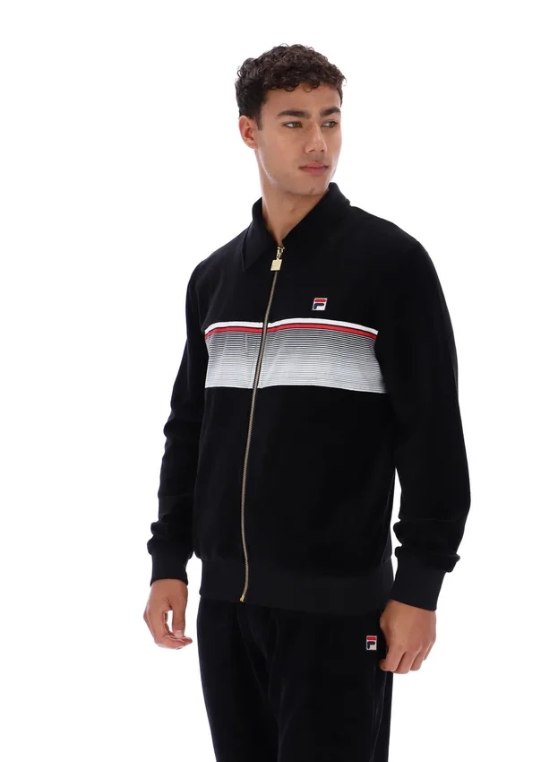 Schwarzes gestreiftes Malakai-Trainingsjacke