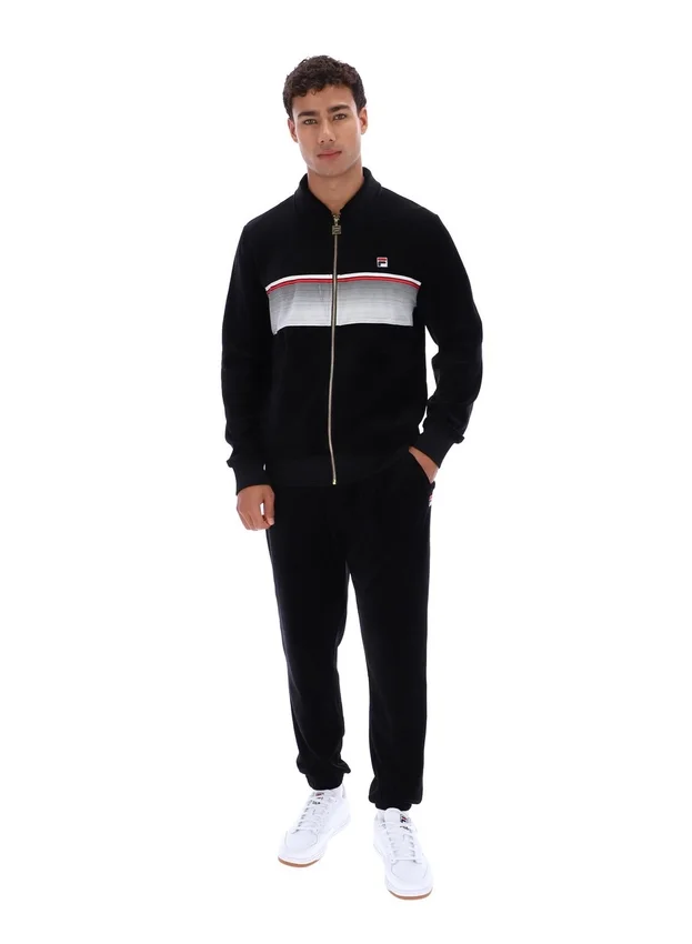 Schwarzes gestreiftes Malakai-Trainingsjacke