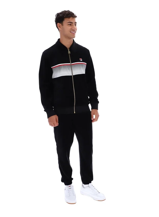 Schwarzes gestreiftes Malakai-Trainingsjacke