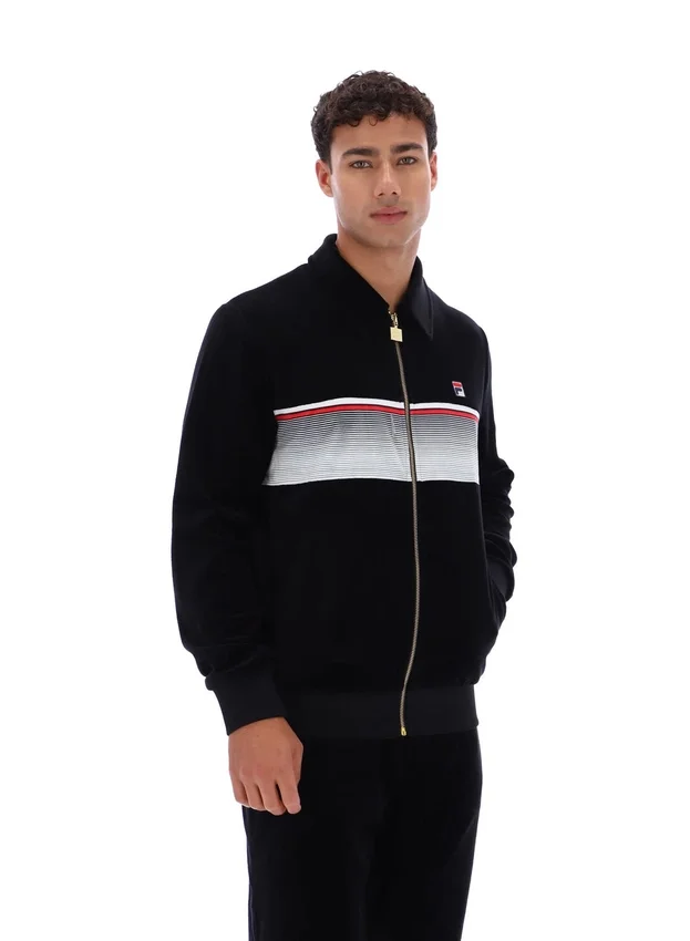Schwarzes gestreiftes Malakai-Trainingsjacke
