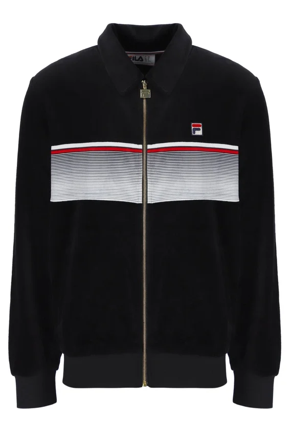 Schwarzes gestreiftes Malakai-Trainingsjacke