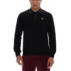 Schwarzes gestreiftes Strick-Polohemd „Kobe“