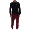Schwarzes gestreiftes Strick-Polohemd „Kobe“