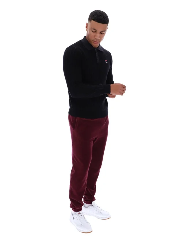 Schwarzes gestreiftes Strick-Polohemd „Kobe“