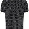 Schwarzes Jackson Jacquard-Strick-Polohemd mit Reißverschluss